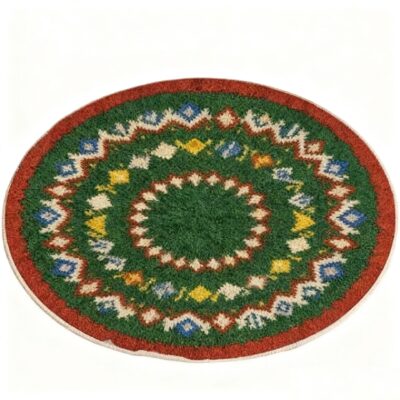 Christmas Fair Isle Round Rug for Bedside/Study