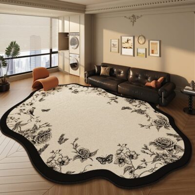 Luxury Irregular Crystal Velvet Rug, Stain & Slip Resistant
