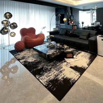 High-End Black Wash-Free Waterproof Retro Rug
