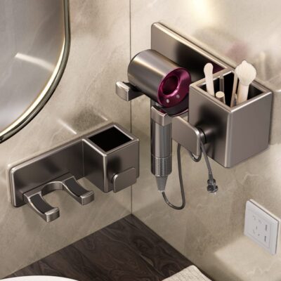 No-Drill Wall Mount Hair Dryer Holder