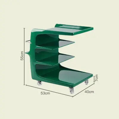 Acrylic Wheeled Cream Side Table Cart