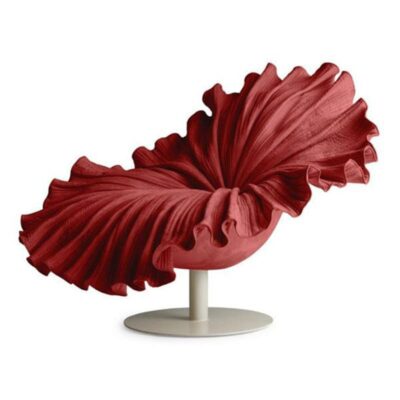 Red Luxury Rotating FRP Petal Chair