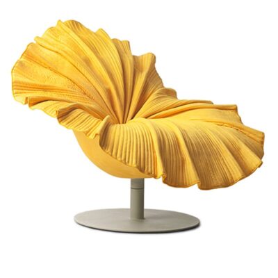 Red Luxury Rotating FRP Petal Chair