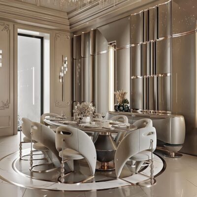 White Luxury Lounge Designer Dining Chairs