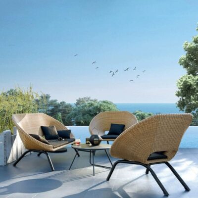 Outdoor Woven Rattan Sofa Set for Garden & Balcony