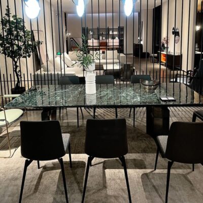 Italian Green Marble Luxury Rectangular Dining Table