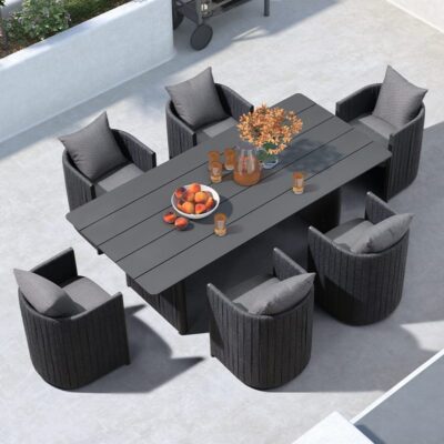 Nordic High-End Aluminum Outdoor Dining Set
