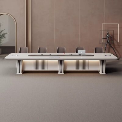 4M High-End Lacquered Conference Table Set with 12 Chairs
