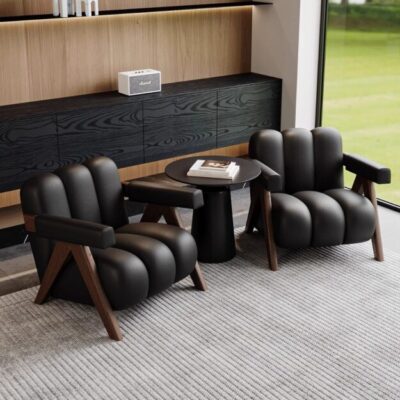 Cream Minimalist Luxury Accent Armchair