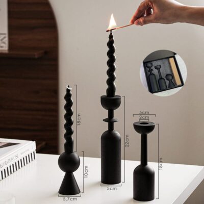 Cross-border Retro Wooden Candle Holder Decor