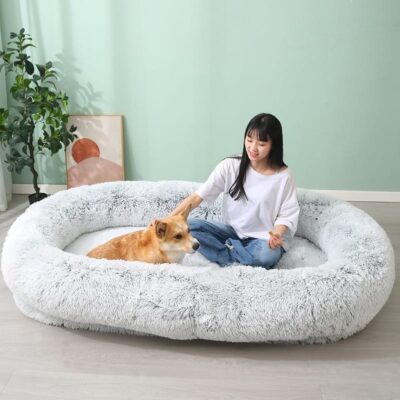 Large Washable Plush Winter Dog & Cat Bed – Sofa Style