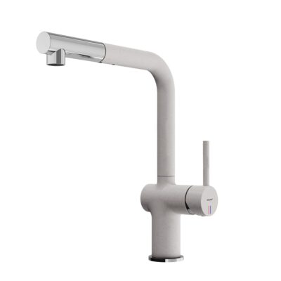Commercial-Grade Brass Pull Out Kitchen Faucet, High Arc