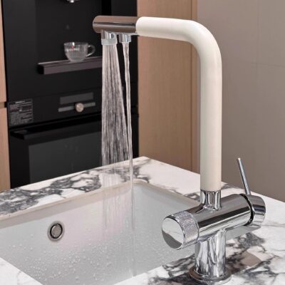 Commercial-Grade Brass Pull Out Kitchen Faucet, High Arc