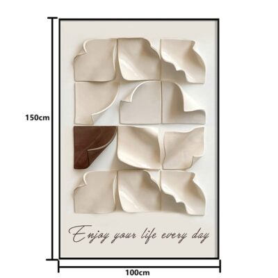 3D Wood Carving Hand-Painted Abstract Artwork