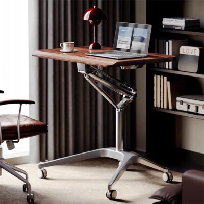 Pneumatic Height-Adjustable Mobile Standing Desk for Home & Office