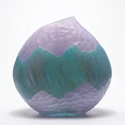 Handcrafted Amethyst Liuli Glass Vase
