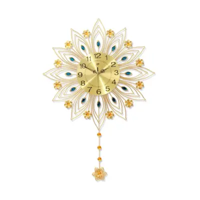 Luxury Gold Floral Wall Clock