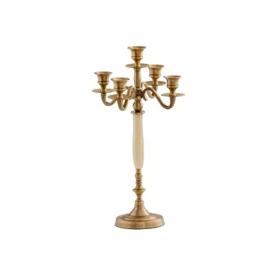 Luxury Custom Brass and Bone Candle Holder for High-End Hotels and Global Hospitality Decor