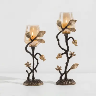 Luxury Custom Gold Aluminum Candle Holder in Black and Gold for High-End Hospitality