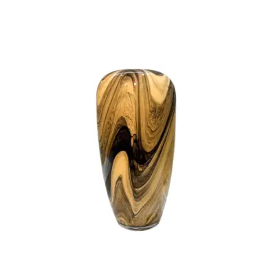 Handcrafted Black Brown Liuli Glass Vase for Luxury Hotel Decor