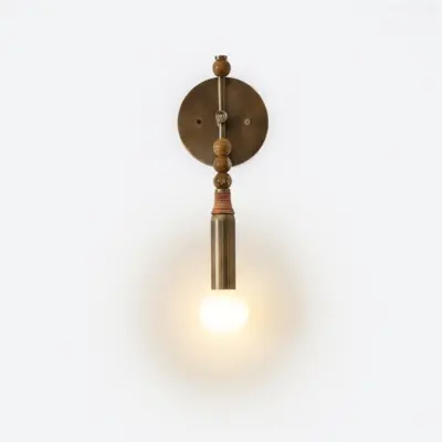 Luxury Marble and Brass LED Wall Sconce – Elegant Customizable Natural Stone Lighting for Upscale Hotels and Designer Residential Interiors