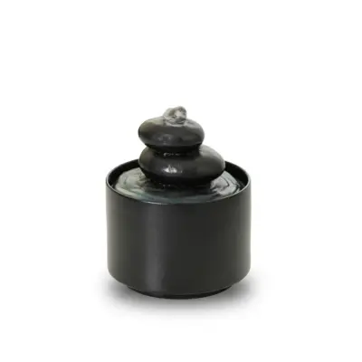 Artisanal Geometric Zen Ceramic Water Fountain – Customizable Luxury Tabletop Waterfall for High-End Hotels, Spas, and Modern Executive Offices