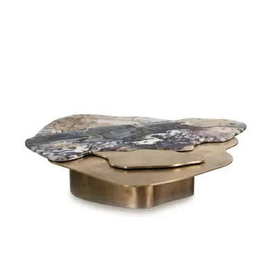 Luxury Brass and Marble Coffee Table