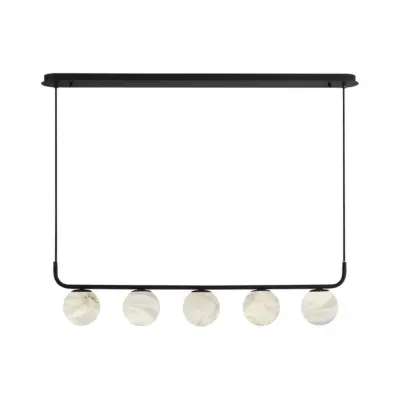 Linear Alabaster Pendant Light – Minimalist Natural Stone Luminaire for Luxury Hospitality and Service Industry
