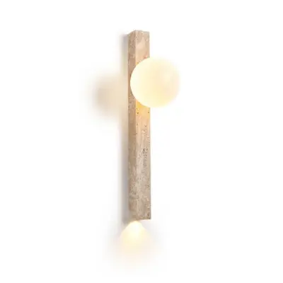 Customizable Alabaster Linear LED Wall Sconce – Natural Stone Architectural Pillar Light with Warm Glow for Luxury Hotel Corridors and High-End Hospitality Interiors