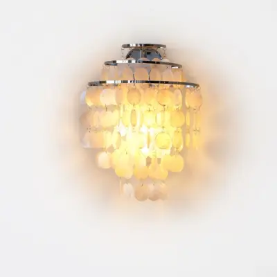 Luxury Natural Shell and Iron LED Wall Sconce – Artisanal Customizable Coastal Decorative Light for Upscale Hotel Suites and Premium Hospitality Projects