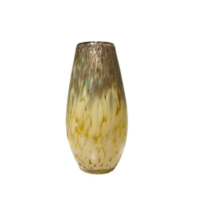 Handcrafted Bronze Liuli Glass Vase for Luxury Hotel and Interior Decor