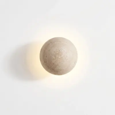 Customizable Alabaster Semi-Sphere Wall Sconce – Natural Stone Architectural Ambient Light with Warm LED for Luxury Hospitality and Boutique Interior Decor
