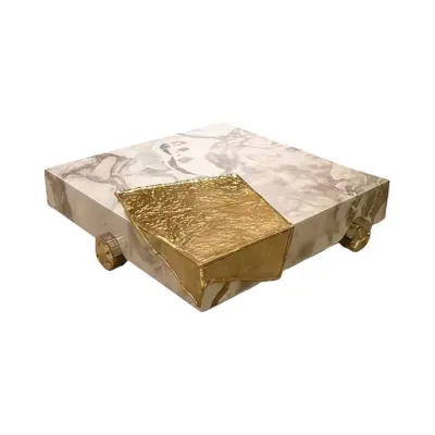 Luxury Gold and Marble Coffee Table