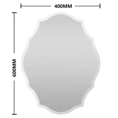 Frameless Scalloped Beveled Wall Mirror for Elegant Hotel Bathrooms and Luxury Home Decor – Customizable 60x40cm (24″x16″) Size