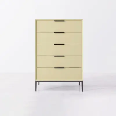 Luxury Modern 5-Drawer Vertical Chest of Drawers for High-End Hotel and Hospitality Suites – Customizable Designer Cabinetry