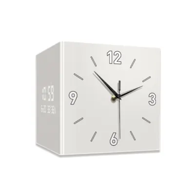Modern Dual-Sided Corner Wall Clock: Customizable LED Digital Display for Luxury Hotels
