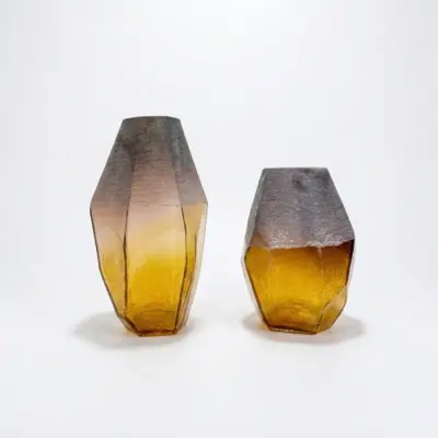 Handcrafted Artistic Multicolored Liuli Glass Vase for Luxury Decor