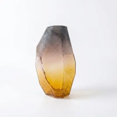 Handcrafted Artistic Multicolored Liuli Glass Vase for Luxury Decor