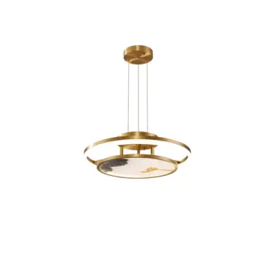 Bespoke Enamel Brass Chandelier – Handcrafted Gold Lantern for Luxury Hospitality & Boutique Interiors