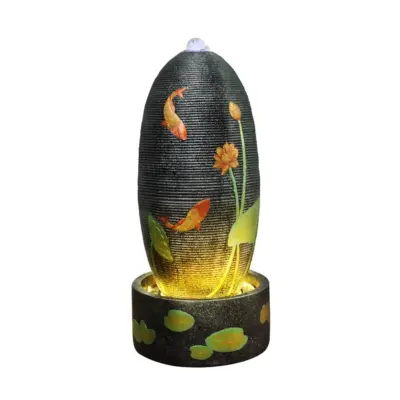 Artisanal Mythical Dragon Zen Resin Water Fountain – Customizable Luxury Hand-Painted Waterfall for Five-Star Hotel Lobbies and Executive Lounges