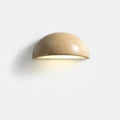 Customizable Travertine Block LED Wall Sconce – Natural Stone Architectural Accent Light with 3-Color Adjustable Lighting for Luxury Hotels and B2B Interior Projects