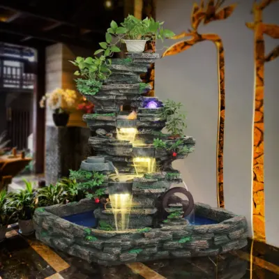 Artisanal Large Outdoor Cement Rockery Water Fountain – Customizable Luxury Landscape Feature for High-End Resorts, Hotel Courtyards, and Commercial Garden Estates