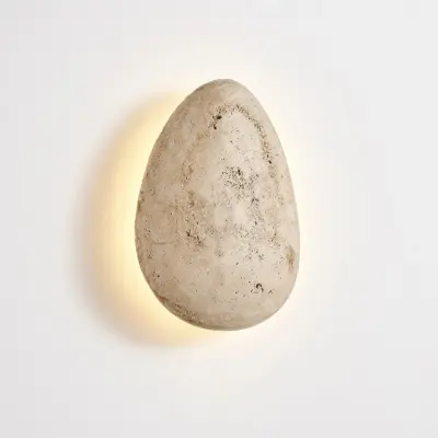 Customizable Travertine Rectangle Wall Sconce – Natural Stone Architectural Ambient Light with Warm LED for Luxury Hospitality and High-End Interior Decor