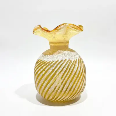 Handcrafted Contemporary Swirl Liuli Glass Vase for Luxury Hotel Decor