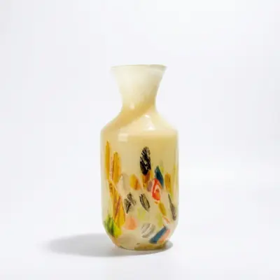 Handcrafted Golden Citrine Liuli Glass Vase for Luxury Hotel Decor