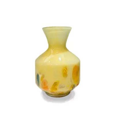 Handcrafted Golden Citrine Liuli Glass Vase for Luxury Hotel Decor
