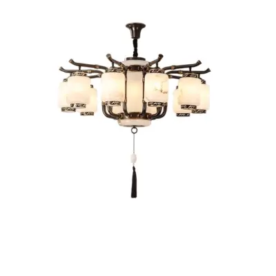 Brass Alabaster Zen Chandelier – Artisan Natural Stone and Solid Brass Luminaire for Luxury Hospitality and High-End Interior Projects