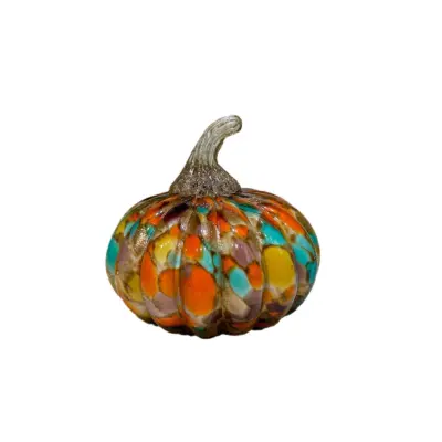 Handcrafted Multi-Color Liuli Glass Pumpkin