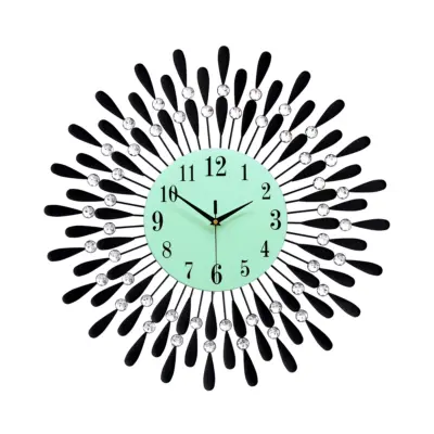 Elegant Petal Crystal Wall Clock