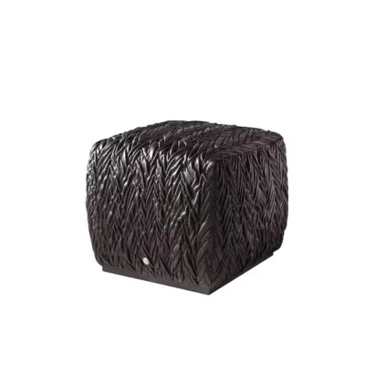 Ruched Designer Low Stool